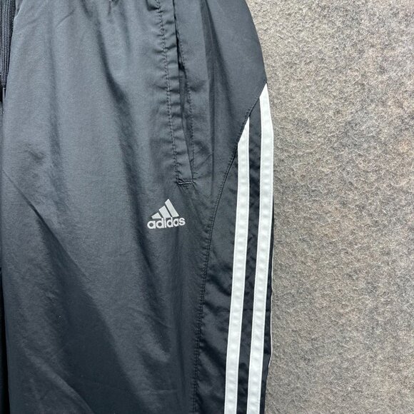 Adidas Sweatpants Women Small Black Wind Track Ankle Zip VTG Straight Trefoil - Picture 2 of 12